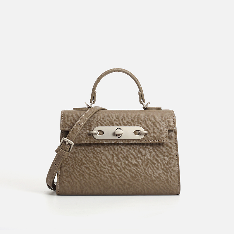 Structured Handbag Top Handle - حقيبة يد نسائية من الجلد السافيانو