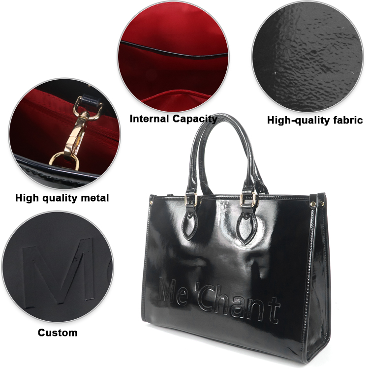 حقيبة يد نسائية سوداء لامعة من - مراجعة Structured Handbag Top Handle وسعره