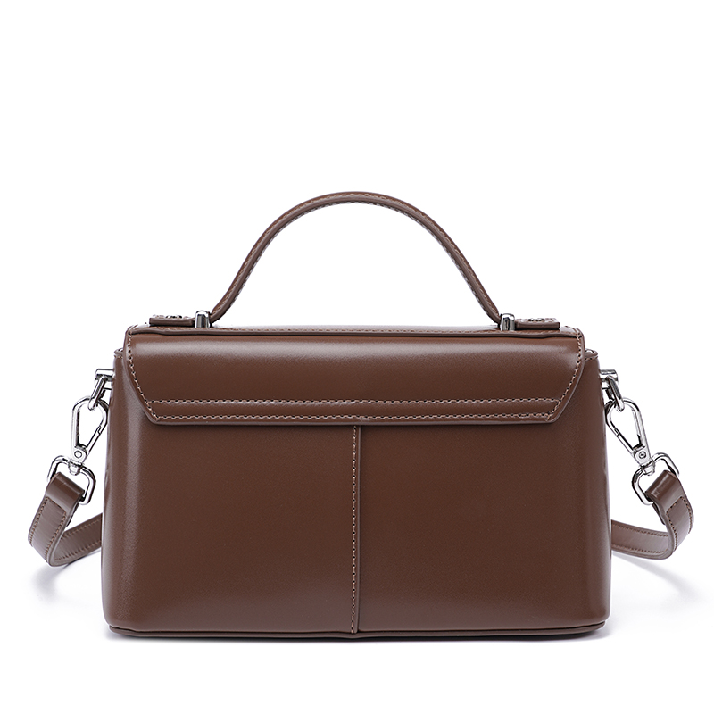 حقيبة يد نسائية جلدية بنية بمق - مراجعة Structured Handbag Top Handle وسعره