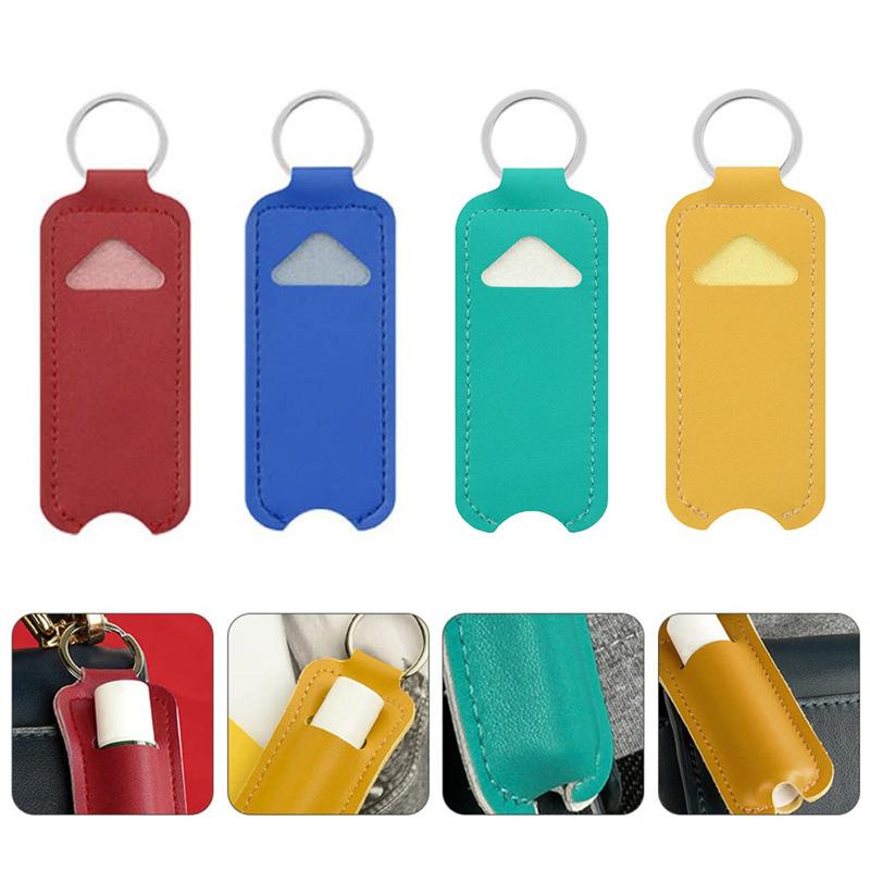 حافظة محمولة لمرطب الشفاه مع غ - مراجعة Key Holder Leather Pouch وسعره