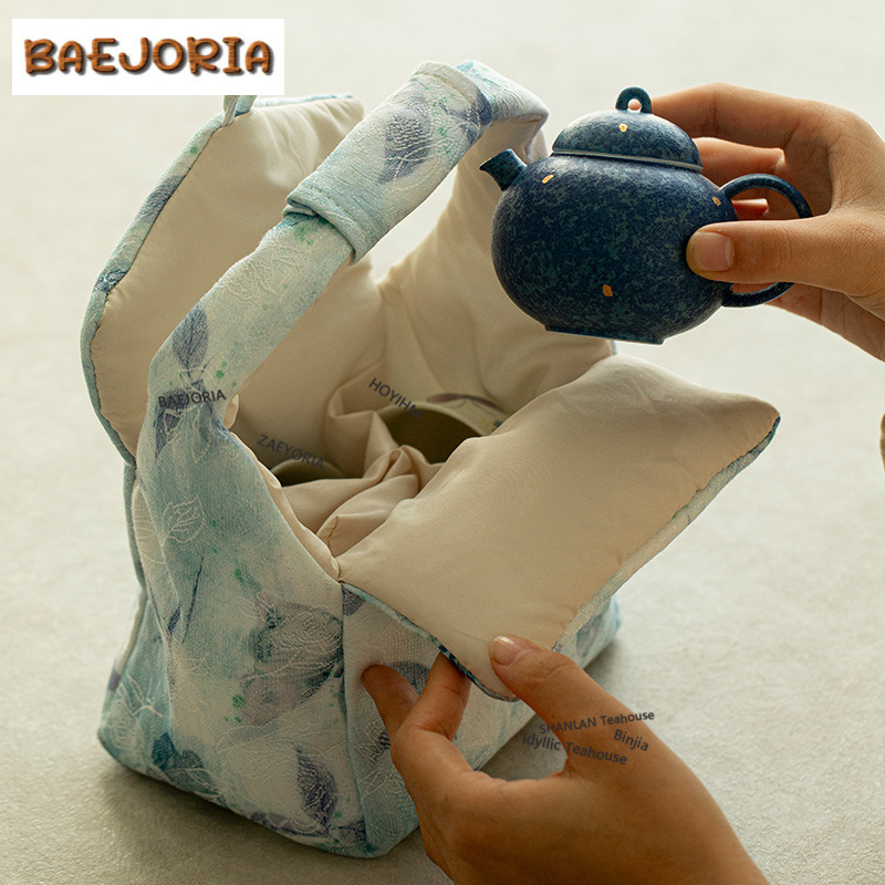طقم شاي سفر فاخر مرسوم يدويًا  - مراجعة Luxury Bags Hand Painted وسعره