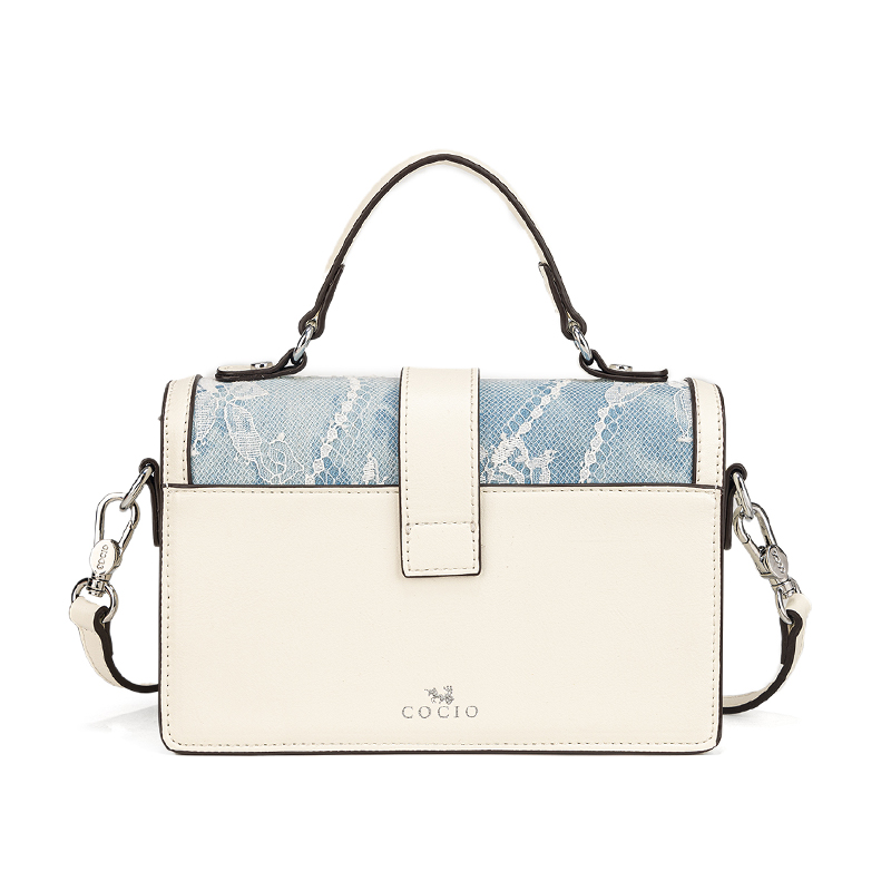 حقيبة يد نسائية زرقاء بنقشة جل - مراجعة Structured Handbag Top Handle وسعره